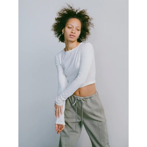 OZMA White Long Sleeve Crop Top - Picture 6 of 10
